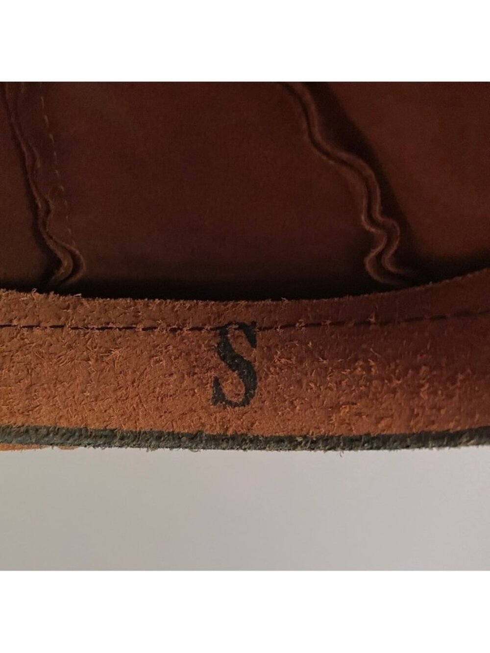 Vintage Brown Suede Leather Floppy Newsboy Panel Hat - Small, Unisex - Picture 5 of 8